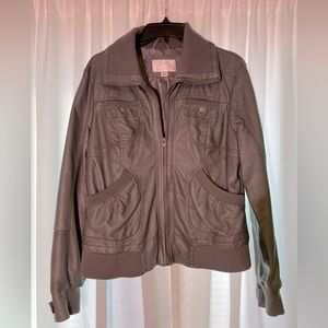 Xhilaration Faux Leather Gray Jacket